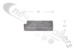 04567301SS Keith Walking Floor Plank Slat End Cap Aluminium 97mm Keith Logo (x24)