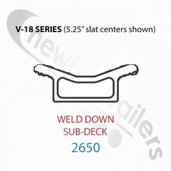 2650 Keith Walking Floor V18 Aluminium Sub Deck Weld Down 2650 European for 5.25" Slat Center - Per Metre