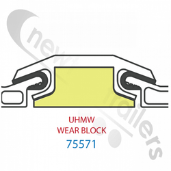 75571 Keith Walking Floor Bearing For V18 System Floor UHMW WEAR BLOCK