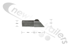 08753001 Keith Walking Floor Plank / Slat End Cap Aluminium 97mm Keith Logo (Single)