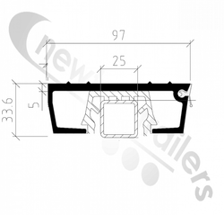 8221984308 Keith Walking Floor Plank / Slat 5mm/97mm Ribbed Single Seal 13.3m Length Supplied Without Seal Or Endcap