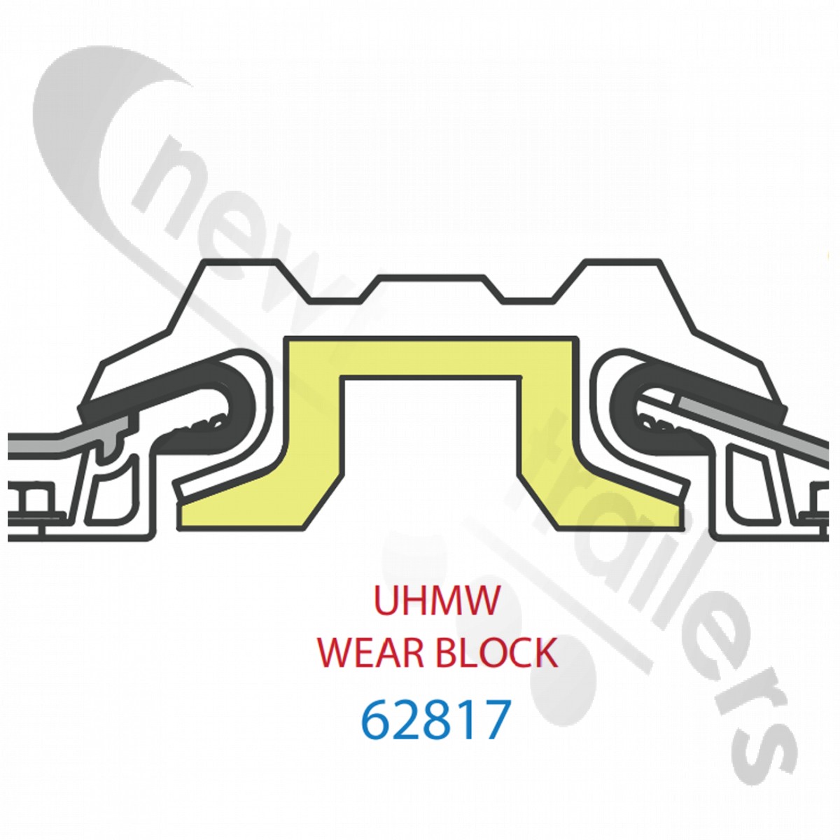 06281701 Keith Walking Floor V18 Plank or Slat UHMW End Block 5.25"