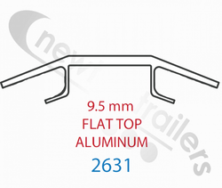 8226314300 #2631 Keith Walking Floor Plank or Slat V9 10.5" Flat Top Aluminium #2631 = LG:13500mm