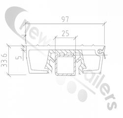 8221984308 Keith Walking Floor Plank / Slat 5mm/97mm Ribbed Single Seal 13.3m Length Supplied Without Seal Or Endcap