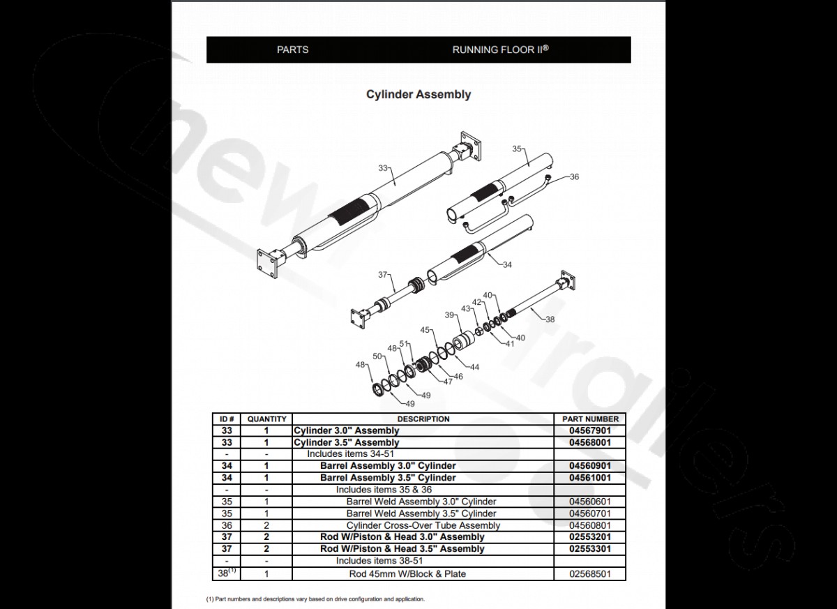 04567901 Keith Walking Floor Rfii Ram Cylinder 3 0 No 1